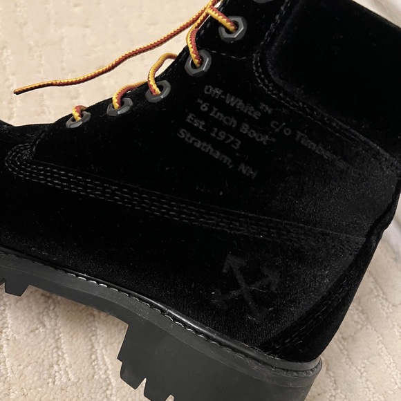 Off white Virgil Abloh x timerland black velvet boots - Picture 4 of 8